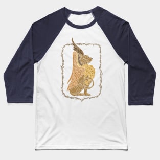 Mythical griffon in a floral wreath Baseball T-Shirt